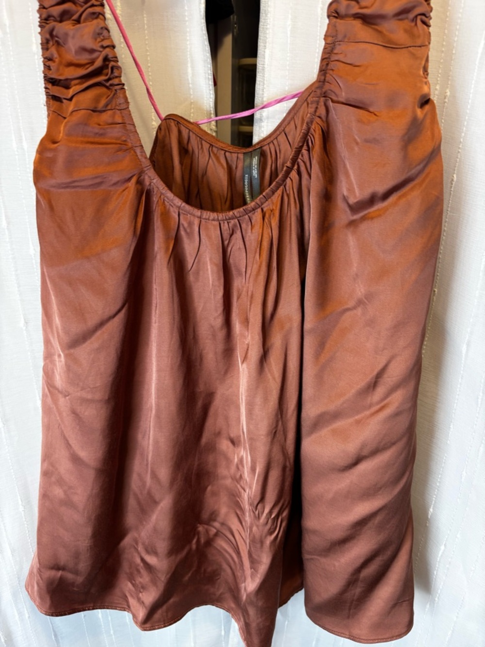 Anthropologie Rust Brown Satin Tank Top